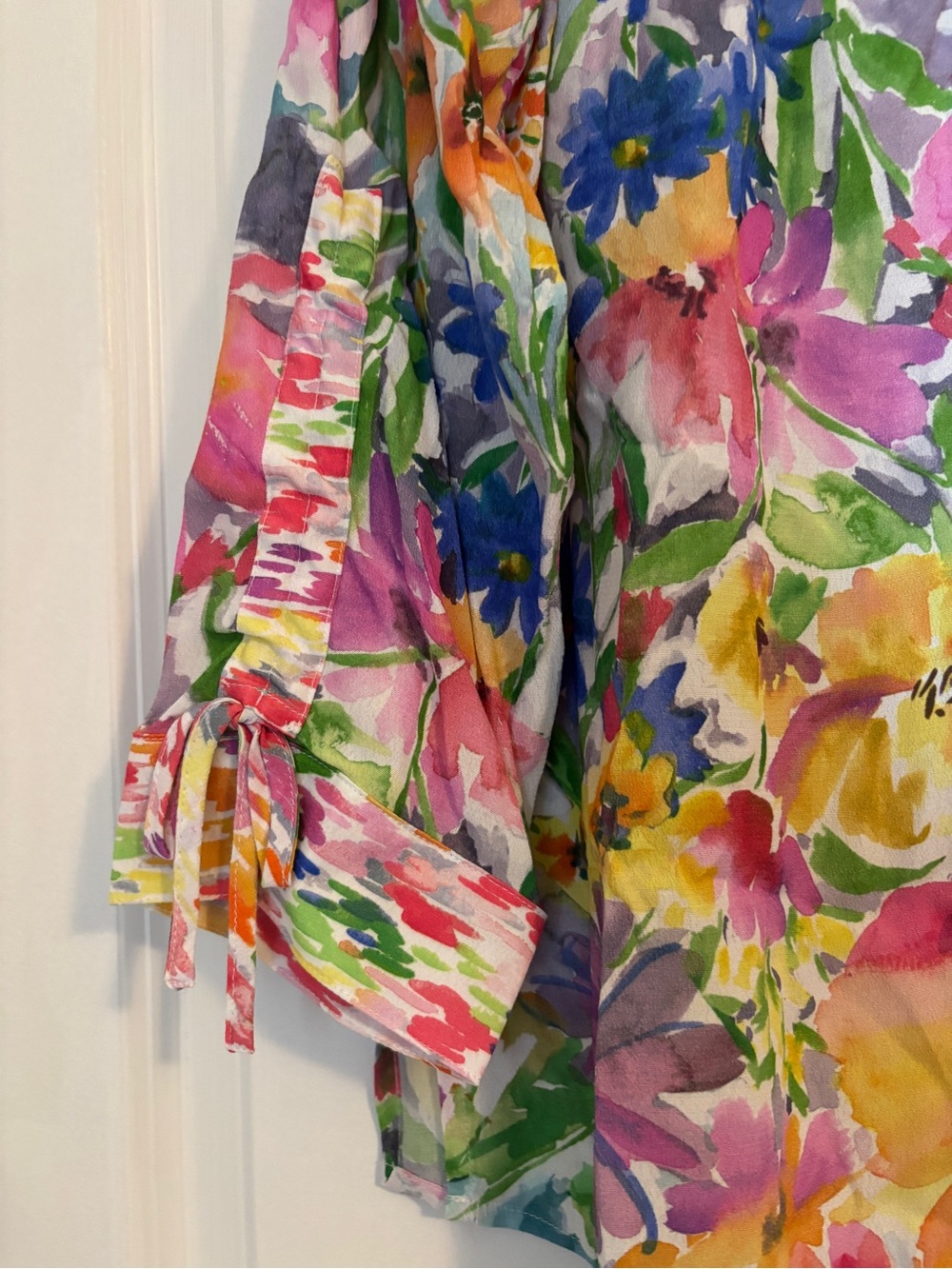 John Mark - Women's Multi Colored Floral Button-Front Popover Top Size S - Picture 6 of 9